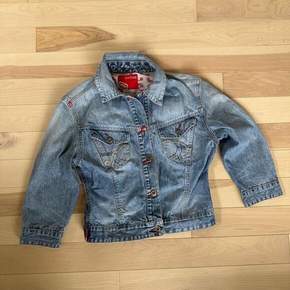 Vintage Y2K Ecko Red Denim Jacket – Cropped Fitted Style Size M - Picture 2 of 8